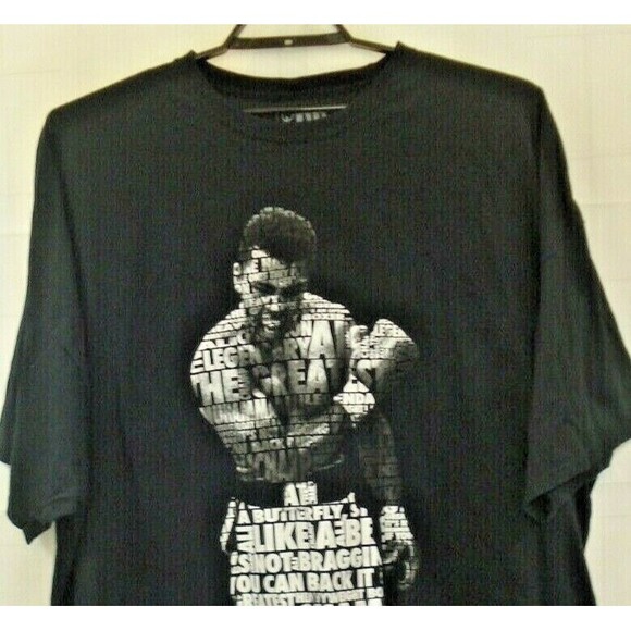 Official Muhammad Ali T shirt Black Cassius Clay Boxing Quotes Mens Size 5XL - Picture 3 of 5